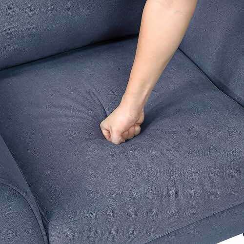 Lexicon Sofa, Modern Living Room Couch, Textured Fabric Upholstered Couch for Living Room/Bedroom/Office/Apartment, 78.5" Sofa, Blue - Image 8