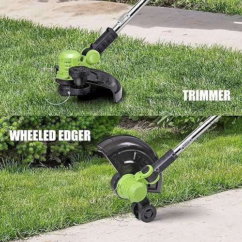 Cordless Weed Wacker Electric Weed Eater 12" 20V String Trimmer Battery Operated with 8 Pcs Spool Trimmer Lines and 1 Spool Cap 2.0Ah Batteries Fast Charger - Image 2