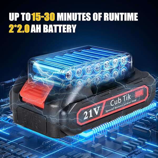 Cordless Weed Wacker Electric Weed Eater 12" 20V String Trimmer Battery Operated with 8 Pcs Spool Trimmer Lines and 1 Spool Cap 2.0Ah Batteries Fast Charger - Image 7