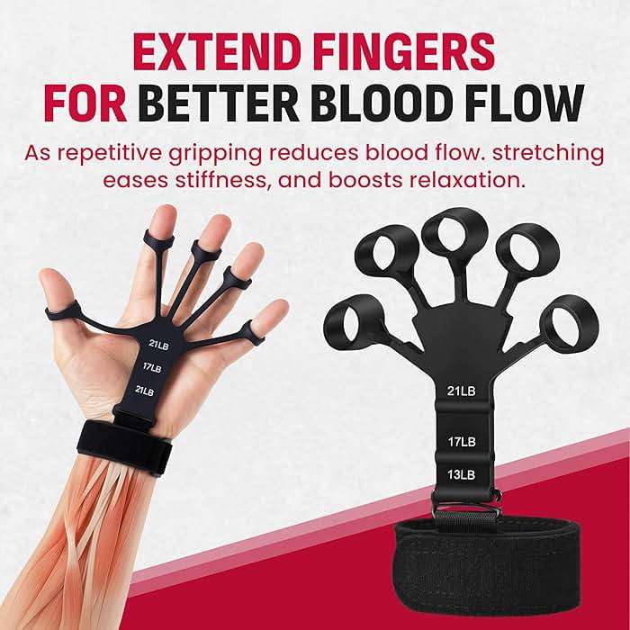 Grip Strength Trainer Kit, 4 Pack Hand Gripper Strengthener with Adjustable Resistance, Forearm Exerciser, Finger Strengthener & Stress Relief Ball for Muscle Building & Injury Recovery - Image 6