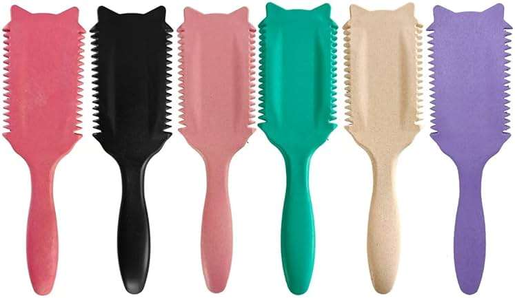 Curl Defining Brush,Brush Styling for Curly Hair Waves,Defining Hair Curls For Women and Girls,New Cat Head Shape,Green - Image 4