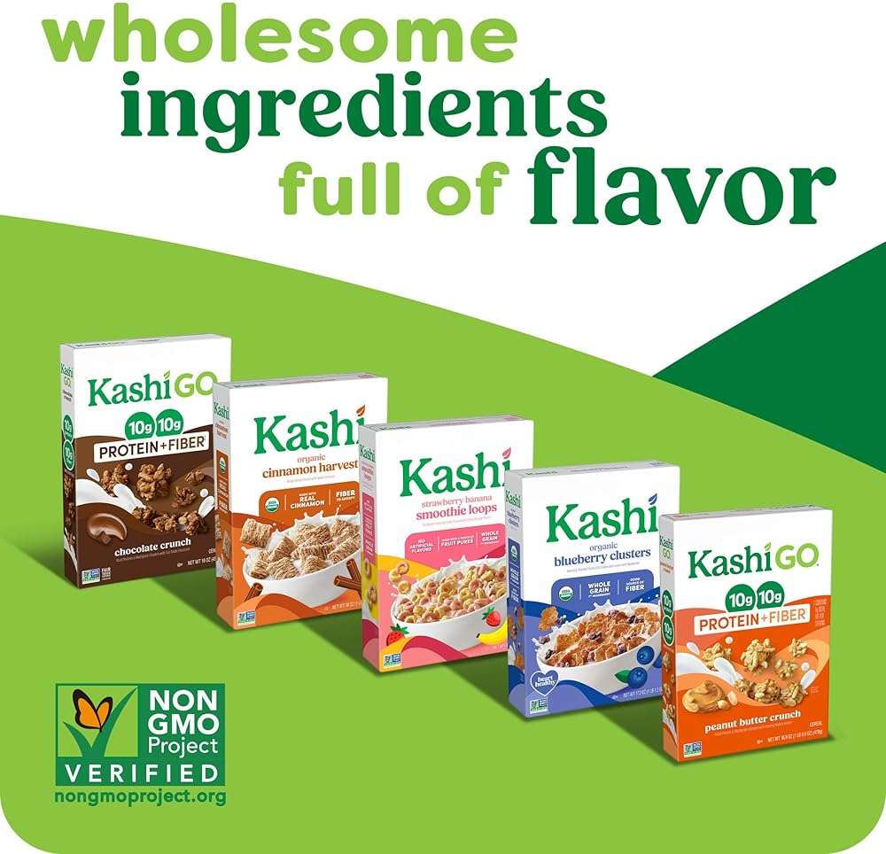 Kashi GO Protein Cereal, 10g Protein, 10g Fiber, Peanut Butter Crunch, 16.9oz Box (1 Box) - Image 7