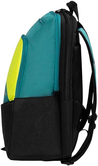 Dunlop Sports Performance Tennis Bag, Black/Yellow/Teal - Backpack - Image 3