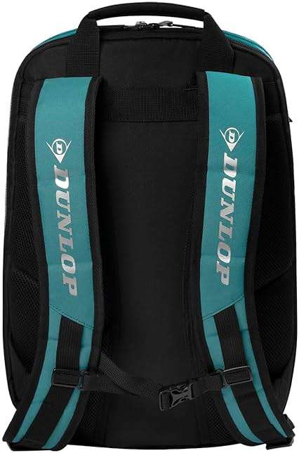 Dunlop Sports Performance Tennis Bag, Black/Yellow/Teal - Backpack - Image 4