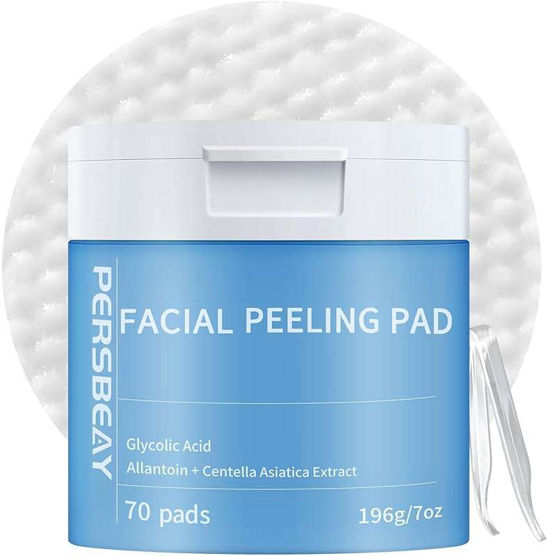 Persbeay Glycolic Acid Pads, Exfoliating Toner Pads for Facial Radiance, Dual Action Gentle Face Pad for Deep Cleaning Effect |Peels & Daily Skin Renewal |Salicylic Acid & Vitamins B3 |70 Count - Image 1