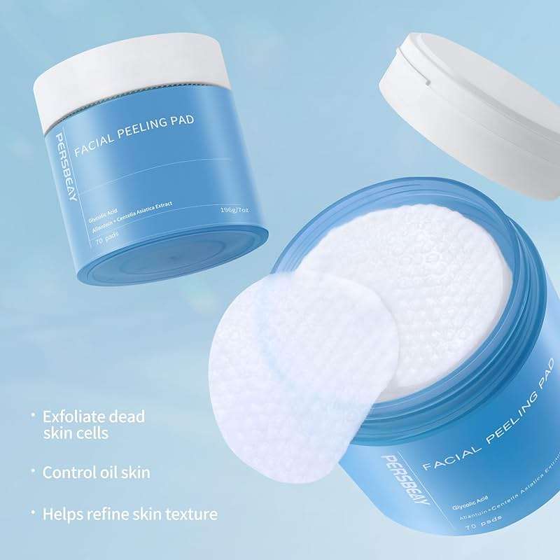 Persbeay Glycolic Acid Pads, Exfoliating Toner Pads for Facial Radiance, Dual Action Gentle Face Pad for Deep Cleaning Effect |Peels & Daily Skin Renewal |Salicylic Acid & Vitamins B3 |70 Count - Image 4