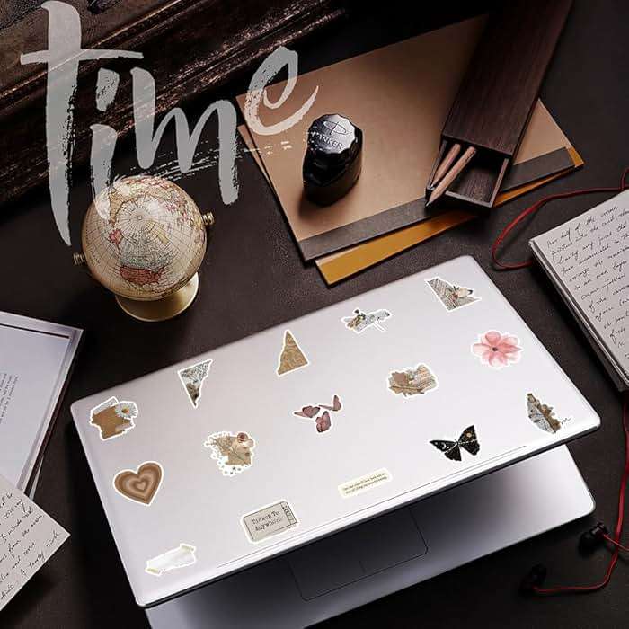 120Pcs Mixed Vintage Stickers, Waterproof Scrapbook Aesthetic Sticker for Daily Planner, Water Bottles, Handbook Junk Journal Stickers, Scrapbooking Journaling Supplies for DIY Paper Crafts - Image 2