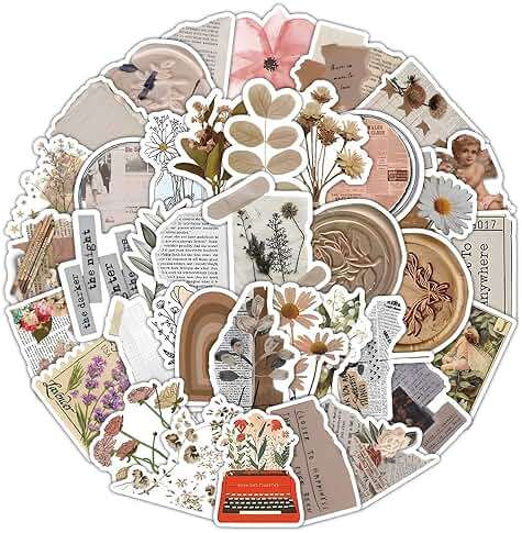 120Pcs Mixed Vintage Stickers, Waterproof Scrapbook Aesthetic Sticker for Daily Planner, Water Bottles, Handbook Junk Journal Stickers, Scrapbooking Journaling Supplies for DIY Paper Crafts - Image 4
