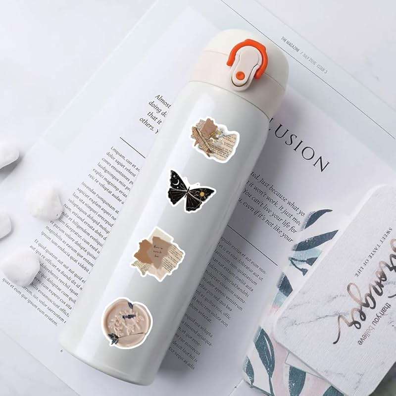 120Pcs Mixed Vintage Stickers, Waterproof Scrapbook Aesthetic Sticker for Daily Planner, Water Bottles, Handbook Junk Journal Stickers, Scrapbooking Journaling Supplies for DIY Paper Crafts - Image 5