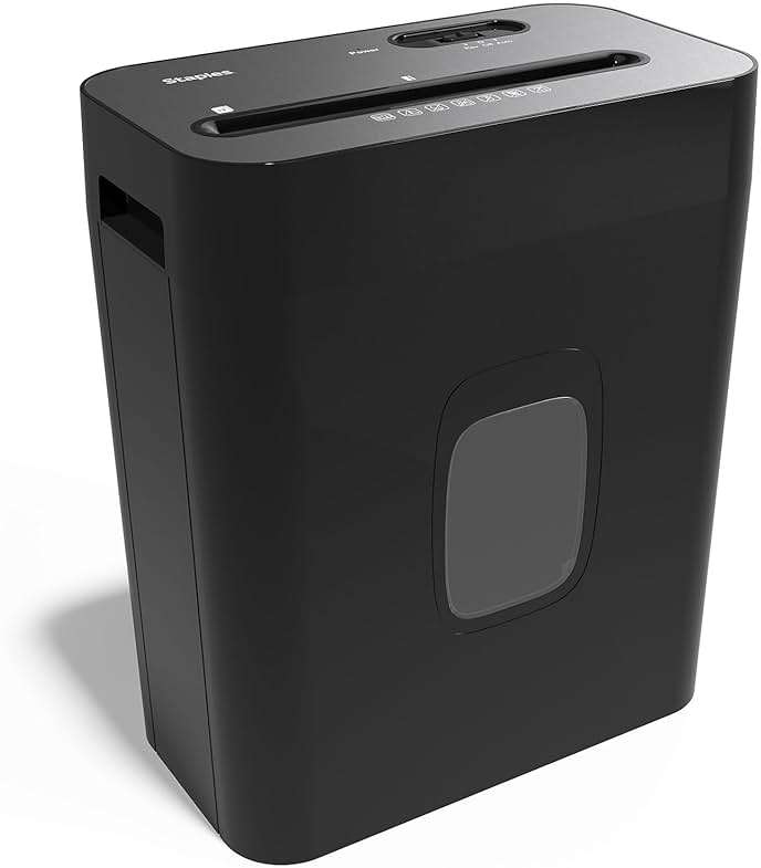 Staples 12-Sheet Cross-Cut Paper Shredder, Shreds Credit Cards/Staples, Quiet Home Office Paper Shredder, Auto Start/Stop, Anti-Jam, 4.25 Gallon, Black - Image 1