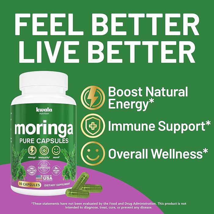 Kwala Nutrition Moringa Capsules - Moringa Powder Supplement - 90 Day Supply - 90 Capsules - Image 2