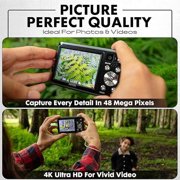 Minolta 48MP Digital Camera with Rear Selfie Lens – 4K Ultra HD Video, 2.8" LCD Screen, 16X Digital Zoom, Autofocus, Slow Motion, Time Lapse, Filters, Scene Modes, 32GB Card Included (Blue) - Image 3