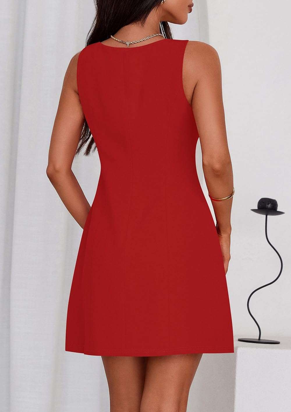 PRETTYGARDEN Womens Formal Short Dresses 2026 Summer Sleeveless Boat Neck A Line Elegant Mini Cocktail Party Dress - Image 2