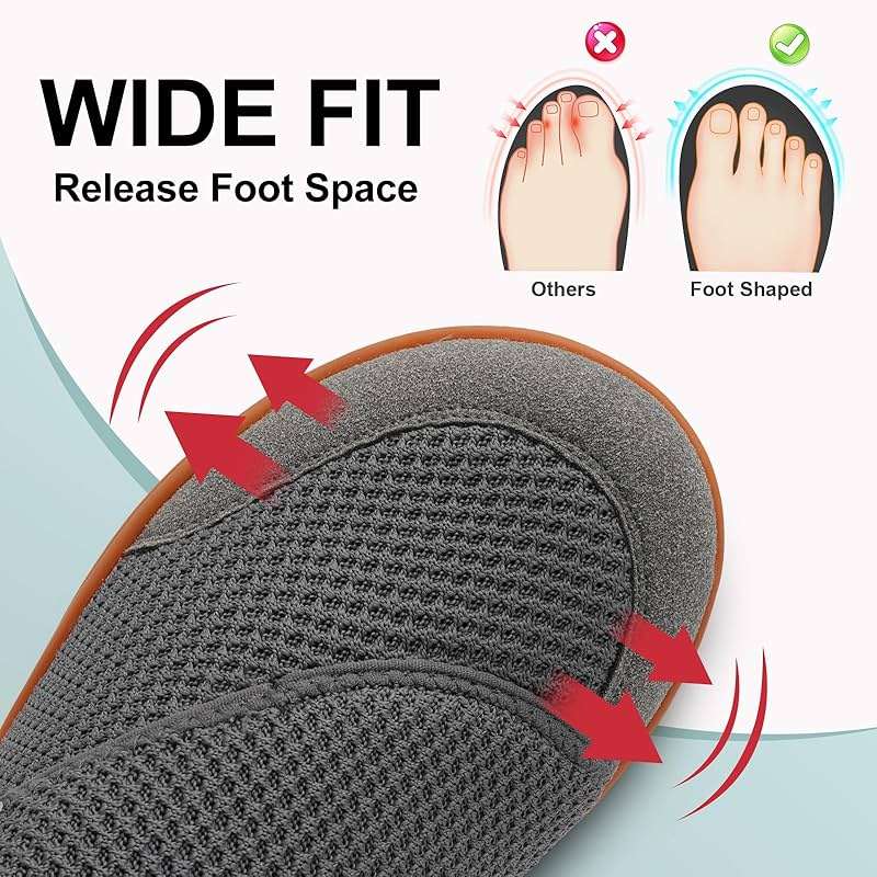 LeIsfIt Mens Wide Diabetic Shoes Adjustable Barefoot Walking Shoes Breathable Zero Drop Sneakers for Wide Width Arthritis Edema Feet - Image 2