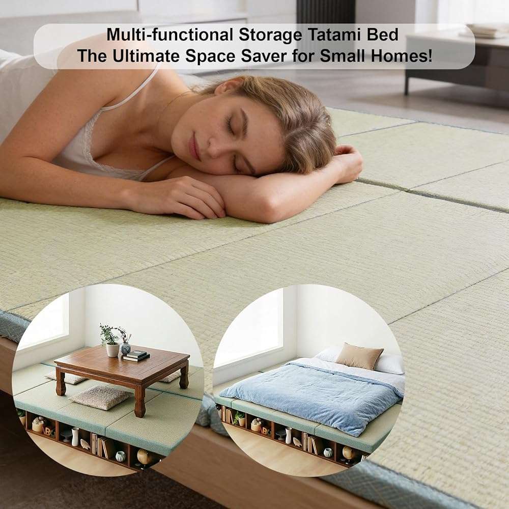 Japanese Tatami Mat, Tatami, Rug, Foldable Mattress, Roll up Rug, Japanese Floor Mattress, Floor Sleeping Japanese Futon Mattress, Meditation Yoga, Zen - Image 2