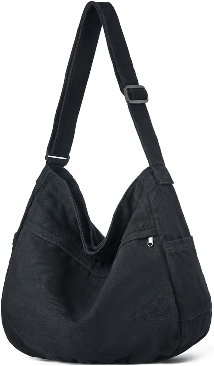 DAINAOTM Canvas Hobo Crossbody Shoulder Tote Bag for Women and Men Large Purse Messenger Bag Travel Work Shopping - Product Image