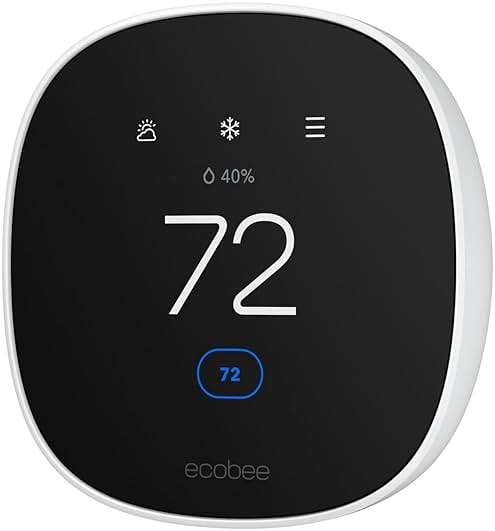 ecobee Smart Thermostat Essential - Energy Star Certified programmable Wi-Fi Thermostat - Works with Siri, Alexa, and Google Assistant - Image 1