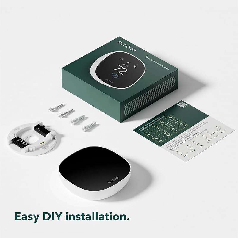 ecobee Smart Thermostat Essential - Energy Star Certified programmable Wi-Fi Thermostat - Works with Siri, Alexa, and Google Assistant - Image 4