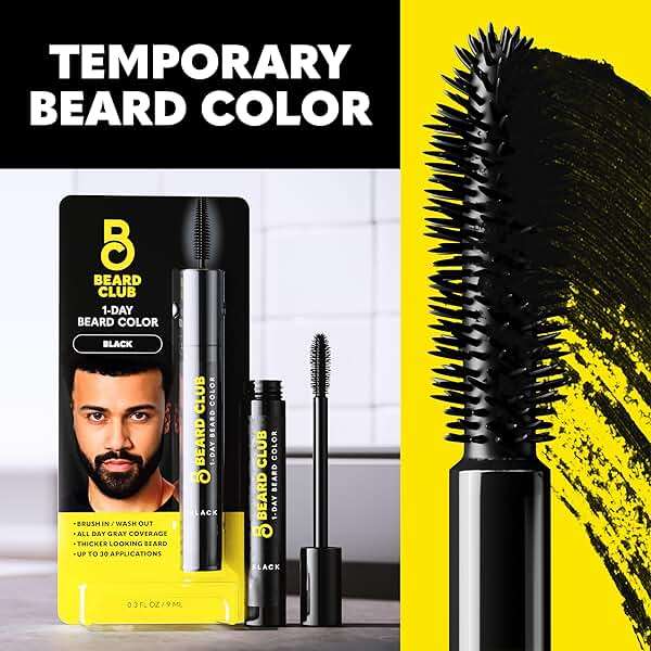 The Beard Club 1 Day Temporary Beard Dye for Men - Black Beard, Mustache & Eyebrow Color for a Fuller, Well-Defined Look, Water & Sweat Resistant, Up to 30 Applications, 0.3 fl oz - Image 7