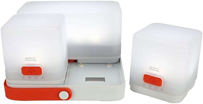 LuminAID Trio Solar Cube Lanterns with Phone Charger - LED Lamp for Camping, Hiking, and Travel - Emergency Light for Power Outages, Hurricane, Survival Kits - Image 1