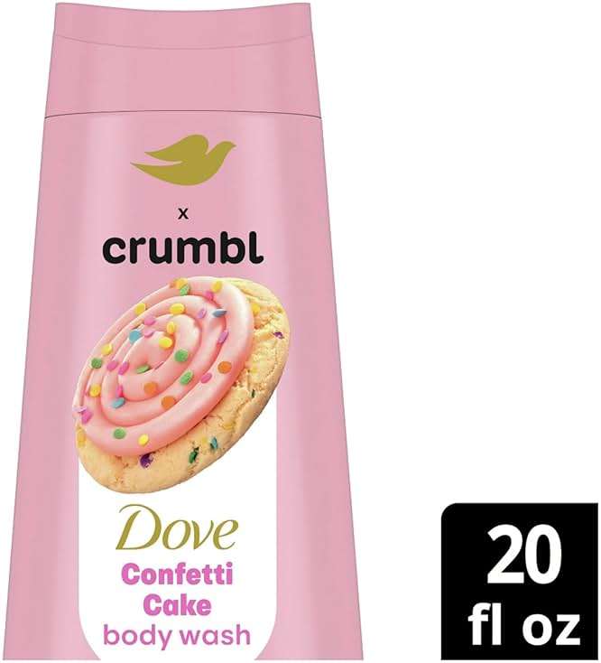 Dove Moisturizing Confetti Cake Body Wash & Scrub Combo, 20oz Wash + 15oz Scrub, Limited Edition, Paraben & Sulfate Free, For Body, Improves Skin Texture, Moisturizes - Image 2