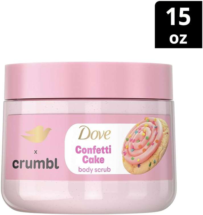 Dove Moisturizing Confetti Cake Body Wash & Scrub Combo, 20oz Wash + 15oz Scrub, Limited Edition, Paraben & Sulfate Free, For Body, Improves Skin Texture, Moisturizes - Image 3
