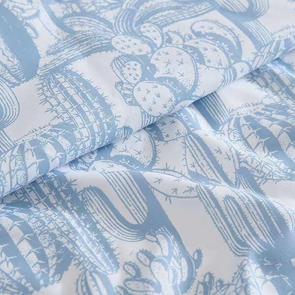Wrangler - King Size Sheet Set, Ultra-Soft & Wrinkle-Resistant Bedding for Year Round Comfort, Deep Pockets, Bed Sheets with Matching Fitted Sheet & Pillowcases (Cactus Toile Blue) - Image 3