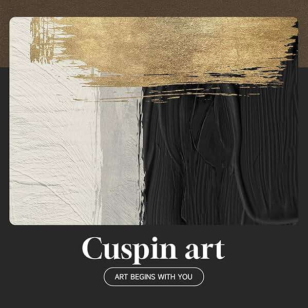 Framed Black and White Abstract Wall Art, 3 Piece Canvas Prints Paintings Artwork for Walls, Modern Minimalist Gold Beige Block Pictures for Living Room Hallway Office Wall Decor 16x24 Inch - Image 9