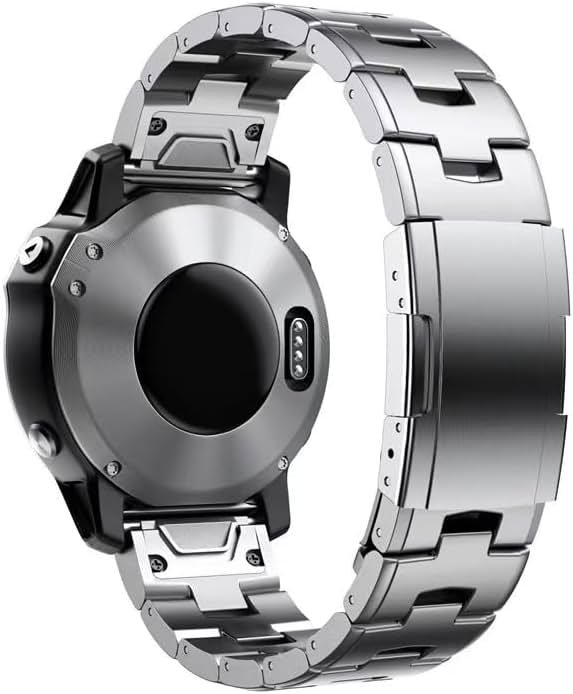 synsing 26mm Titanium Metal Quick Release WatchBand Compatible for Fenix 8 51mm/Enduro 3 51mm/Fenix 6X Pro/7X Pro/5X Plus,22mm Band for Fenix 8 47mm/E 47mm/Fenix 6 Pro/7/5 Plus/EPIX 2/Forerunner 965 - Product Image