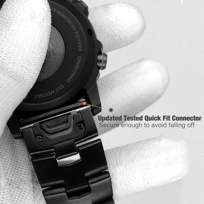 synsing 26mm Titanium Metal Quick Release WatchBand Compatible for Fenix 8 51mm/Enduro 3 51mm/Fenix 6X Pro/7X Pro/5X Plus,22mm Band for Fenix 8 47mm/E 47mm/Fenix 6 Pro/7/5 Plus/EPIX 2/Forerunner 965 - Image 3
