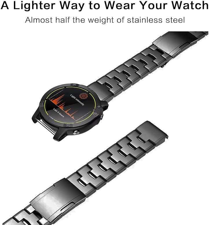 synsing 26mm Titanium Metal Quick Release WatchBand Compatible for Fenix 8 51mm/Enduro 3 51mm/Fenix 6X Pro/7X Pro/5X Plus,22mm Band for Fenix 8 47mm/E 47mm/Fenix 6 Pro/7/5 Plus/EPIX 2/Forerunner 965 - Image 5