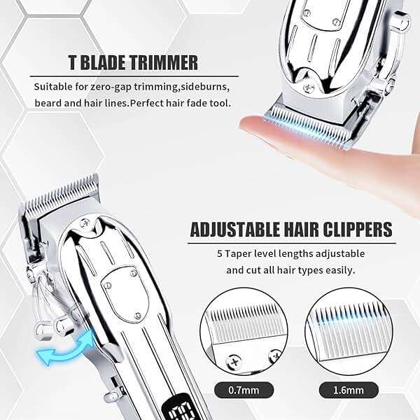 Hair Clippers for Men,Beard Trimmer for Mens,Professional Electric Hair Clipper Set,Men's Electric Hair Clipper,Cordless Hair Trimmer for Family,Gifts for Men. - Image 4