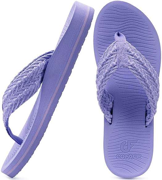 COFACE Womens Orthopedic Flip Flops Comfortable Orthotic Sandals Cushion Recovery Plantar Fasciitis Walking Slip On Ladies Flip Flops for Woman Size 5-11 - Image 1