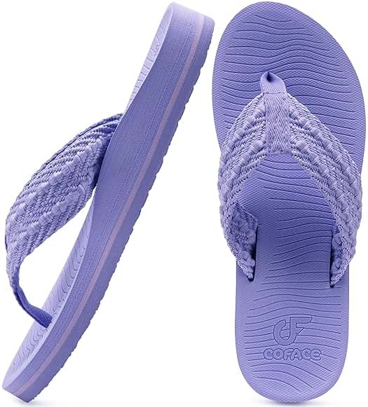 COFACE Womens Orthopedic Flip Flops Comfortable Orthotic Sandals Cushion Recovery Plantar Fasciitis Walking Slip On Ladies Flip Flops for Woman Size 5-11 - Product Image