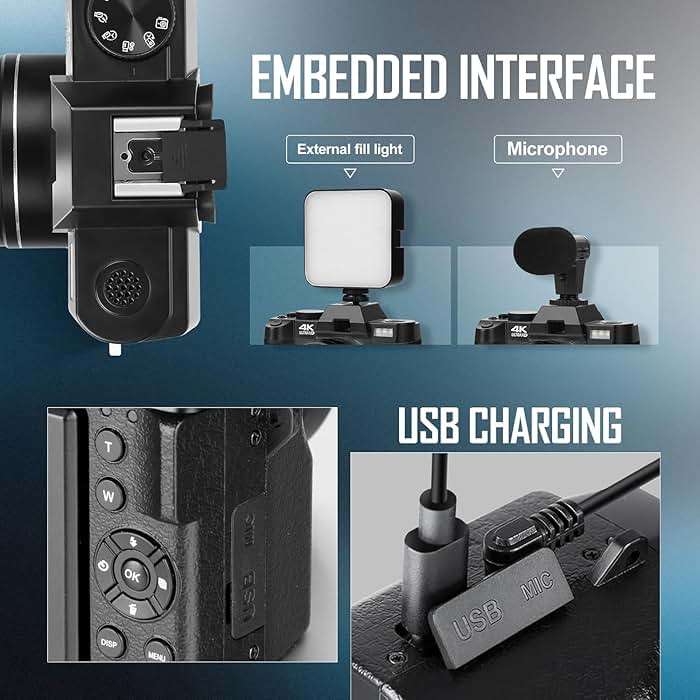 Digital Camera, 4K 48MP Cameras for Photography, 180° Flip Screen Camera with 16X Digital Zoom and WiFi Auto-Focus Vlogging Camera for YouTube with 32GB TF Card. Wide-Angle & Macro Lens S100-ZXWM - Image 3