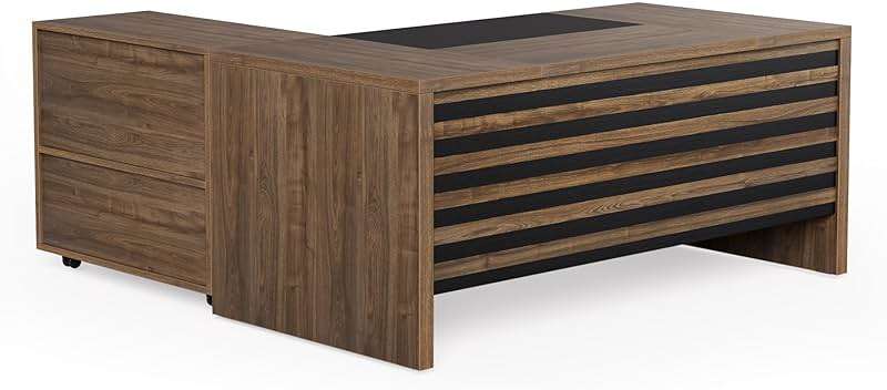 LITTLE TREE L-Shaped Computer Desk with File Cabinet Combo, 63-Inch Office Desk, 31-Inch Filing Cabinet with Storage & Drawer for A4/Letter/Legal Size File, Large Business Furniture for Home Office - Image 10