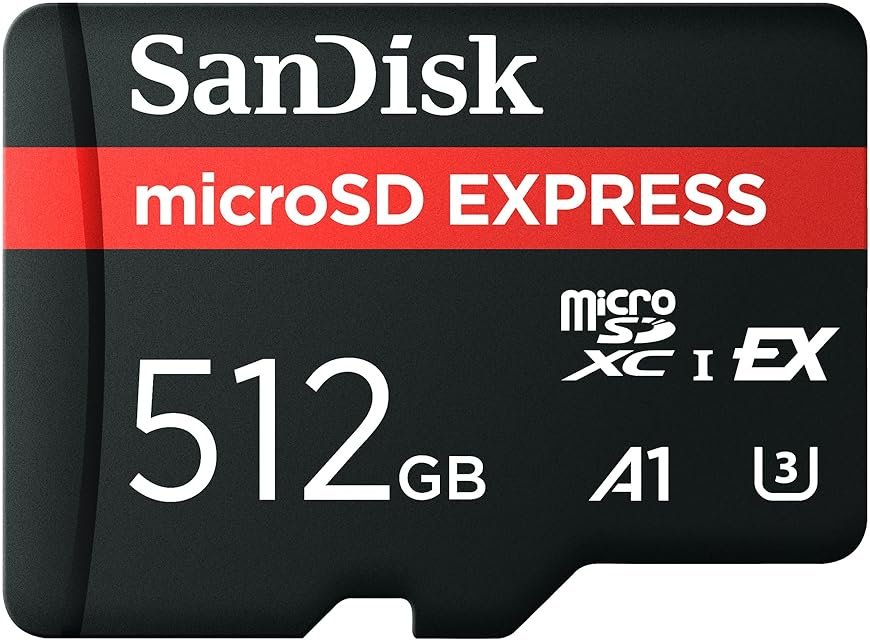 SANDISK 512GB microSD Express Card - Works with Nintendo-Switch 2, Up to 880MB/s Read, Up to 650MB/s Write, 220MB/s Sustained Write, U3, C10 - SDSQXFN-512G-GN4N - Product Image