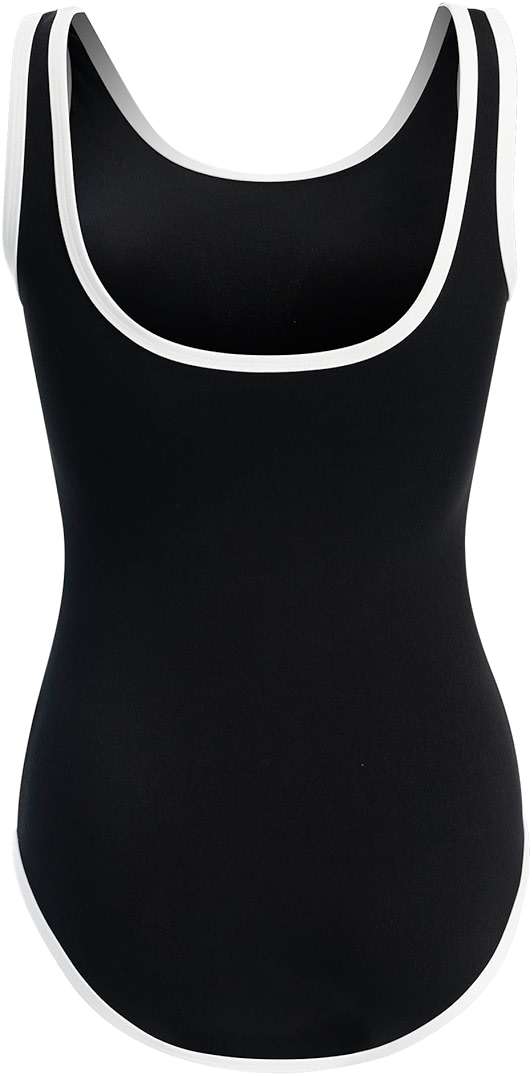 Dolfin Aquashape Women's One Piece Swimsuit - Color Block Moderat Cut Athletic Scoop Back Lap Suit (Black/Blue, 12) - Image 5