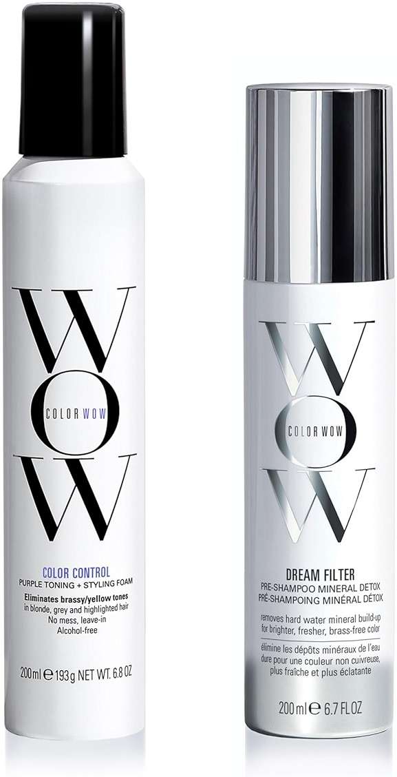 COLOR WOW Crisis Kit for Blonde Hair Maintenance- Keep blonde hair bright, light and free of brassy, yellow tones with the power of DREAM FILTER and COLOR CONTROL PURPLE TONING FOAM - Image 1