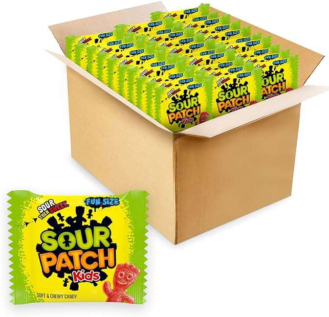 SOUR PATCH KIDS Soft & Chewy Gummy Candy, Bulk Candy, 140 Snack Packs - Image 1