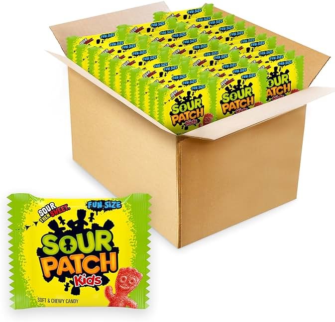 SOUR PATCH KIDS Soft & Chewy Gummy Candy, Bulk Candy, 140 Snack Packs - Product Image