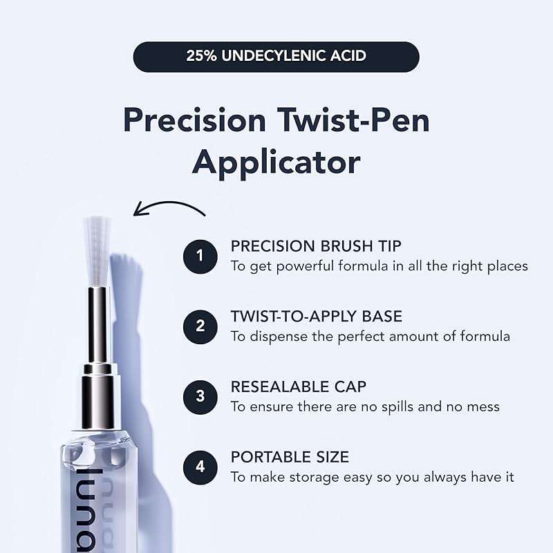 Lunavia Antifungal Pen – Cures Most Athlete’s Foot, Jock Itch, and Ringworm - 25% Undecylenic Acid with added Tea Tree, Jojoba, Clove Bud Oils & Aloe - 3-Pack Twist Pen (9ML Volume) - Image 3