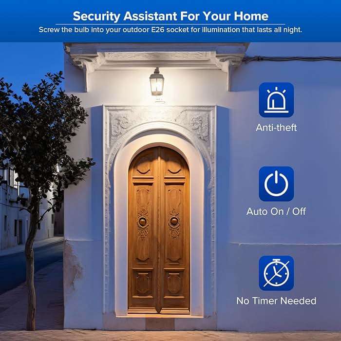 SANSI Dusk to Dawn LED Outdoor Light Bulb A19, 100 Watt Equivalent Energy Efficient 13W 5000K Daylight 1300LM Outdoor Light Bulbs, E26 Standard Base Light Bulbs for Porch Patio Yard Garden, 2-Pack - Image 6