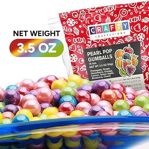 Shimmer Gumballs Pearl - Assorted Bubble Gum for Kids - Mix Fruit Flavored Gum 3.5 oz Chewing Gum - Nostalgic Valentines Candy for Party Favors Easter Basket Sweet Treats, 16mm (0.62 inch) - Image 4