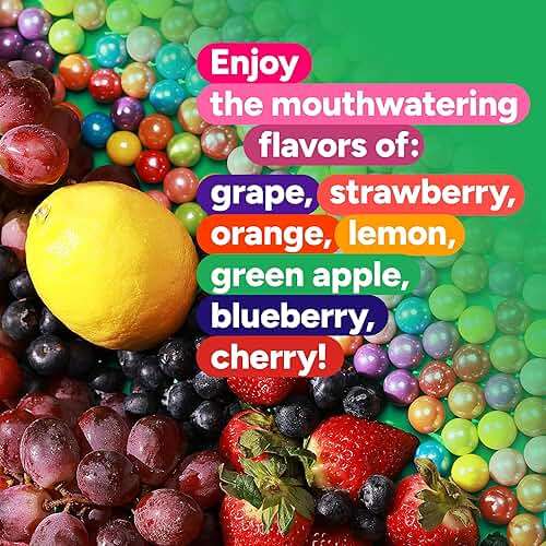 Shimmer Gumballs Pearl - Assorted Bubble Gum for Kids - Mix Fruit Flavored Gum 3.5 oz Chewing Gum - Nostalgic Valentines Candy for Party Favors Easter Basket Sweet Treats, 16mm (0.62 inch) - Image 5