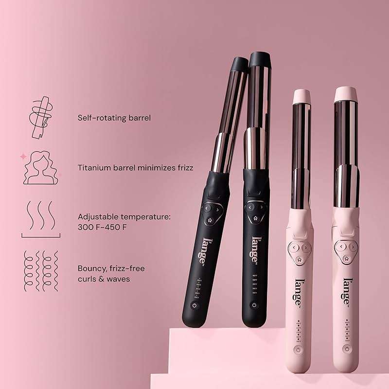 L'ANGE HAIR Le Pirouette 32MM Titanium Rotating Curling Iron Self-Rotating Curler | Curls and Waves for Beginners and Pros | Premium Titanium 1.25 Inch Barrel | Blush - Image 3