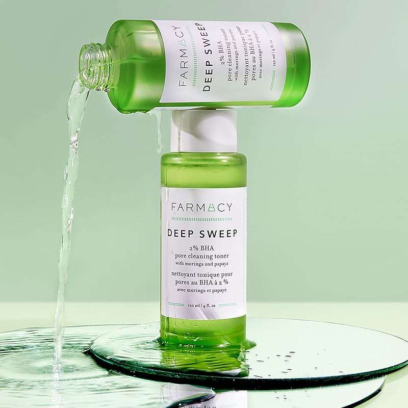 Farmacy 2% Salicylic Acid Toner for Face - Deep Sweep BHA Liquid Exfoliant + Pore Cleaner - Controls Oil, Gently Exfoliates + Refines Pores - Skin Care for Combo, Oily + Blemish-Prone Skin - (10ml) - Image 2