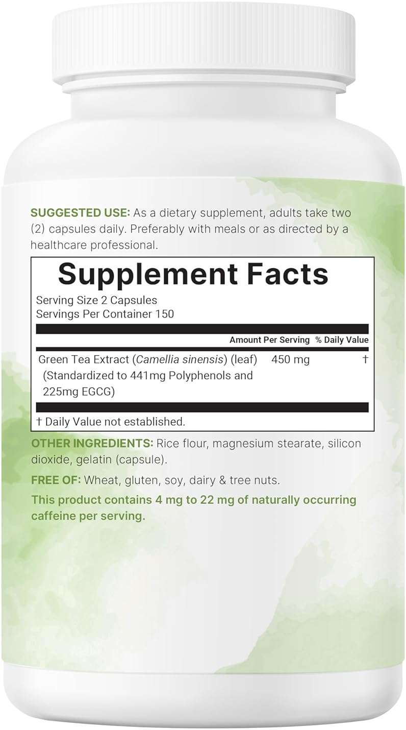 Micro Ingredients Extra Strength Green Tea Extract, 300 Capsules | 5 Month Supply | Maximum Potency Polyphenols Antioxidant Supplement for Skin, Energy, Brain & Heart Support* - Image 6