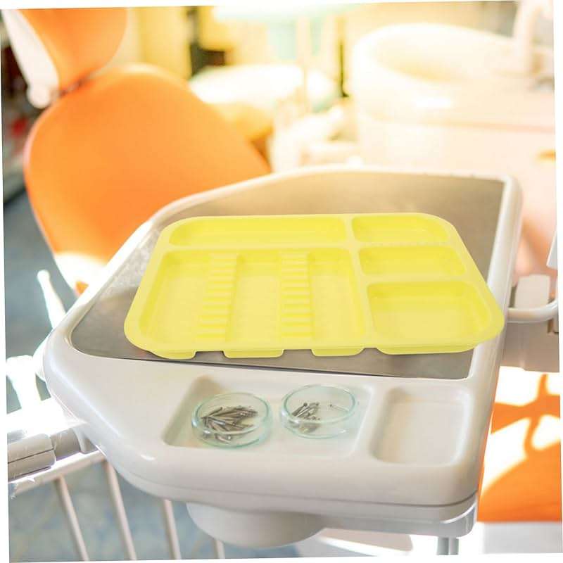 CIYODO 2pcs Portable Plastic Instrument Tray Divided Tool Plates for Organized Storage Vibrant Colors for Oral Care and Versatile Use - Image 4