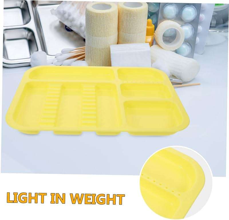 CIYODO 2pcs Portable Plastic Instrument Tray Divided Tool Plates for Organized Storage Vibrant Colors for Oral Care and Versatile Use - Image 5